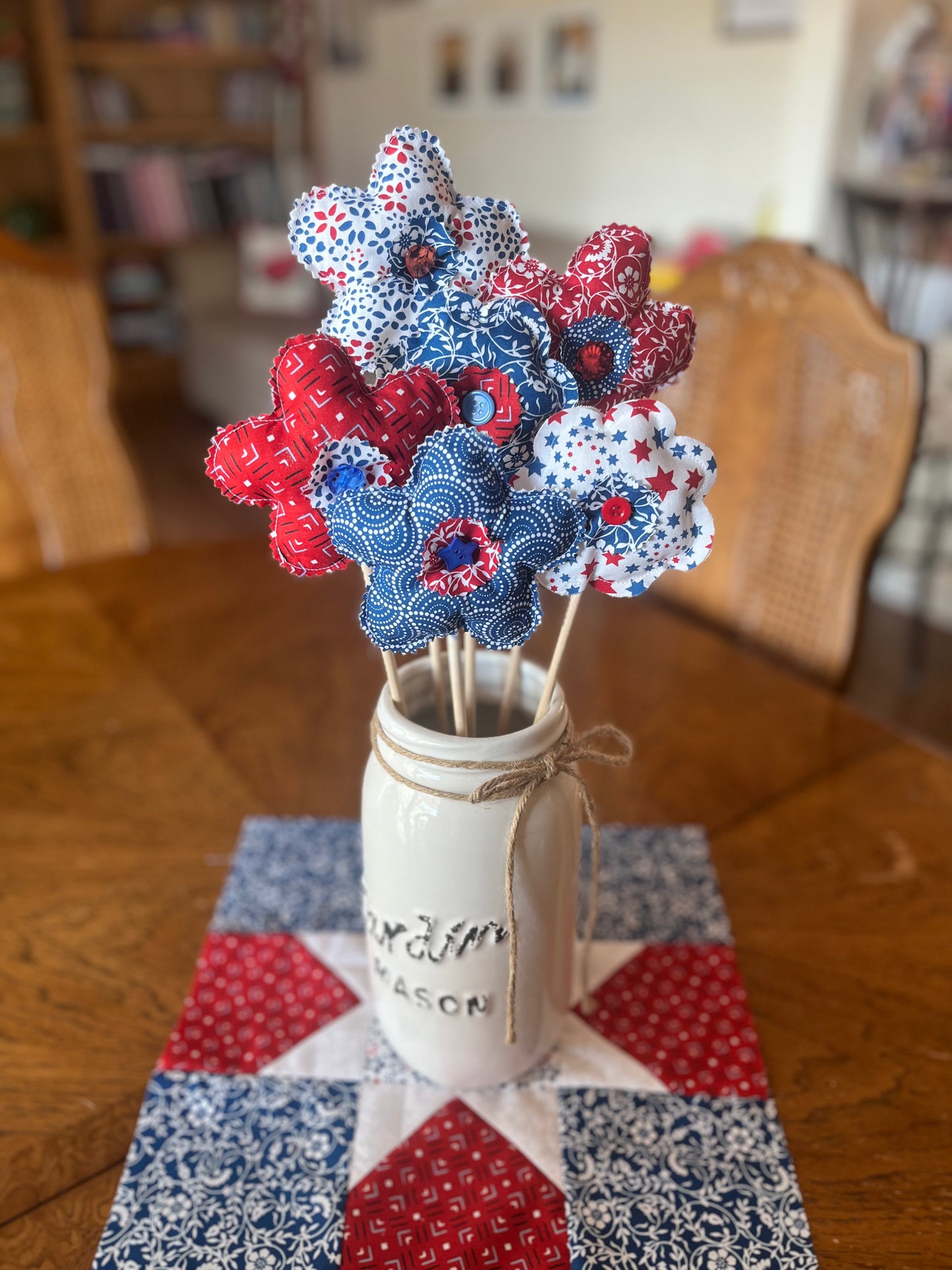 Flower Patch Patriotic Fabric Flowers