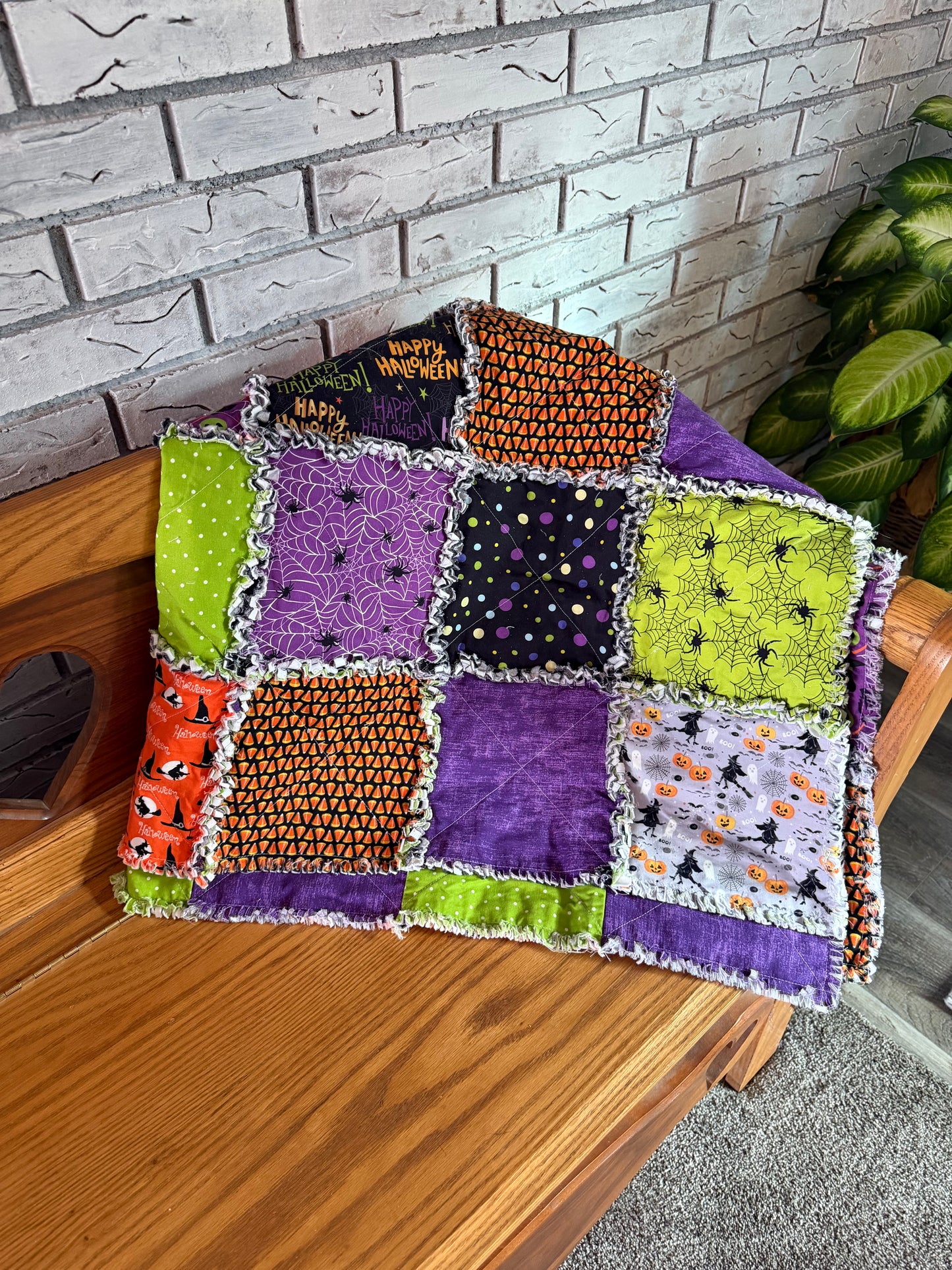 Halloween Raggie Row Blanket