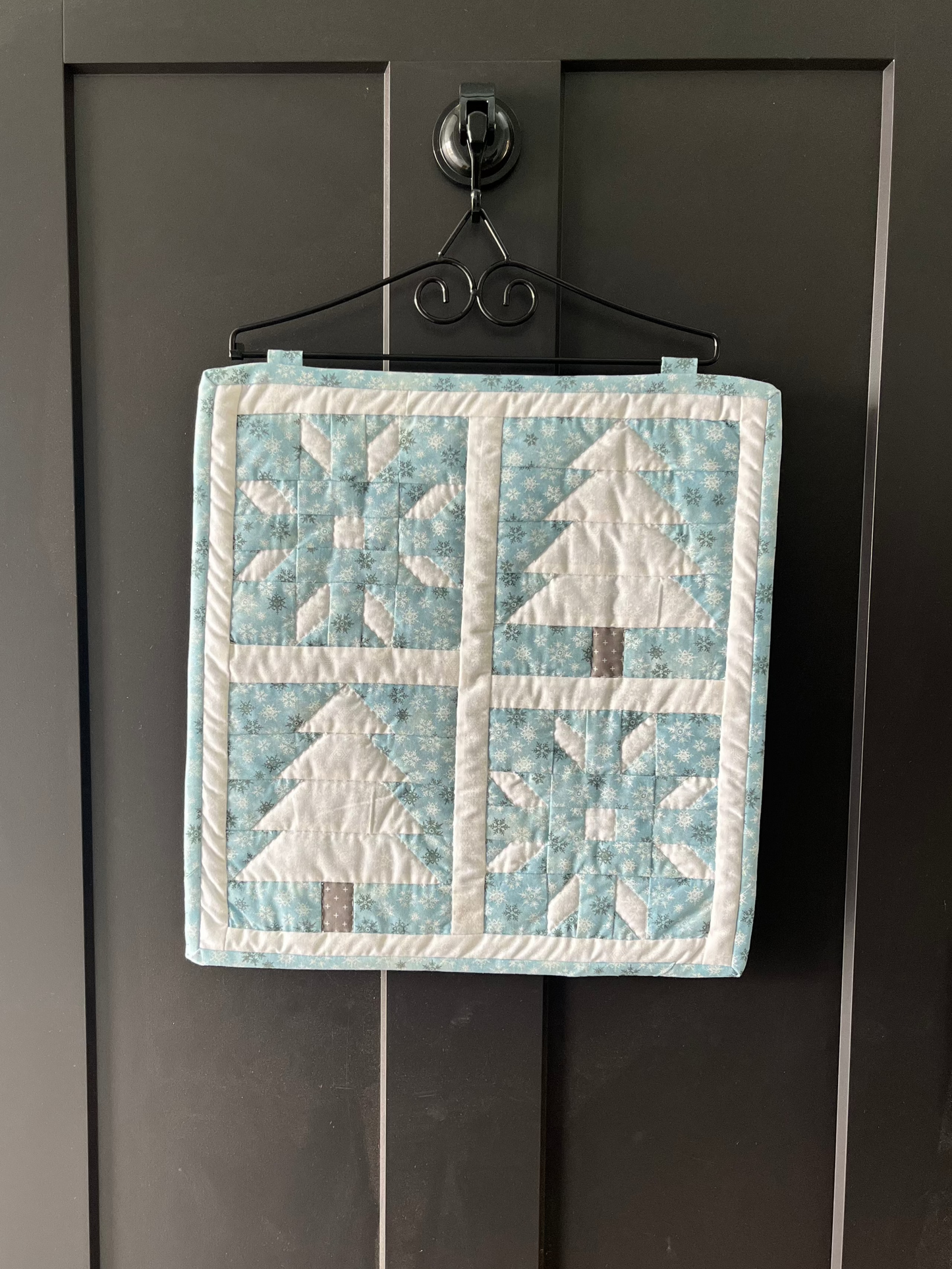 Frosted Blue Winter Wall Hanging