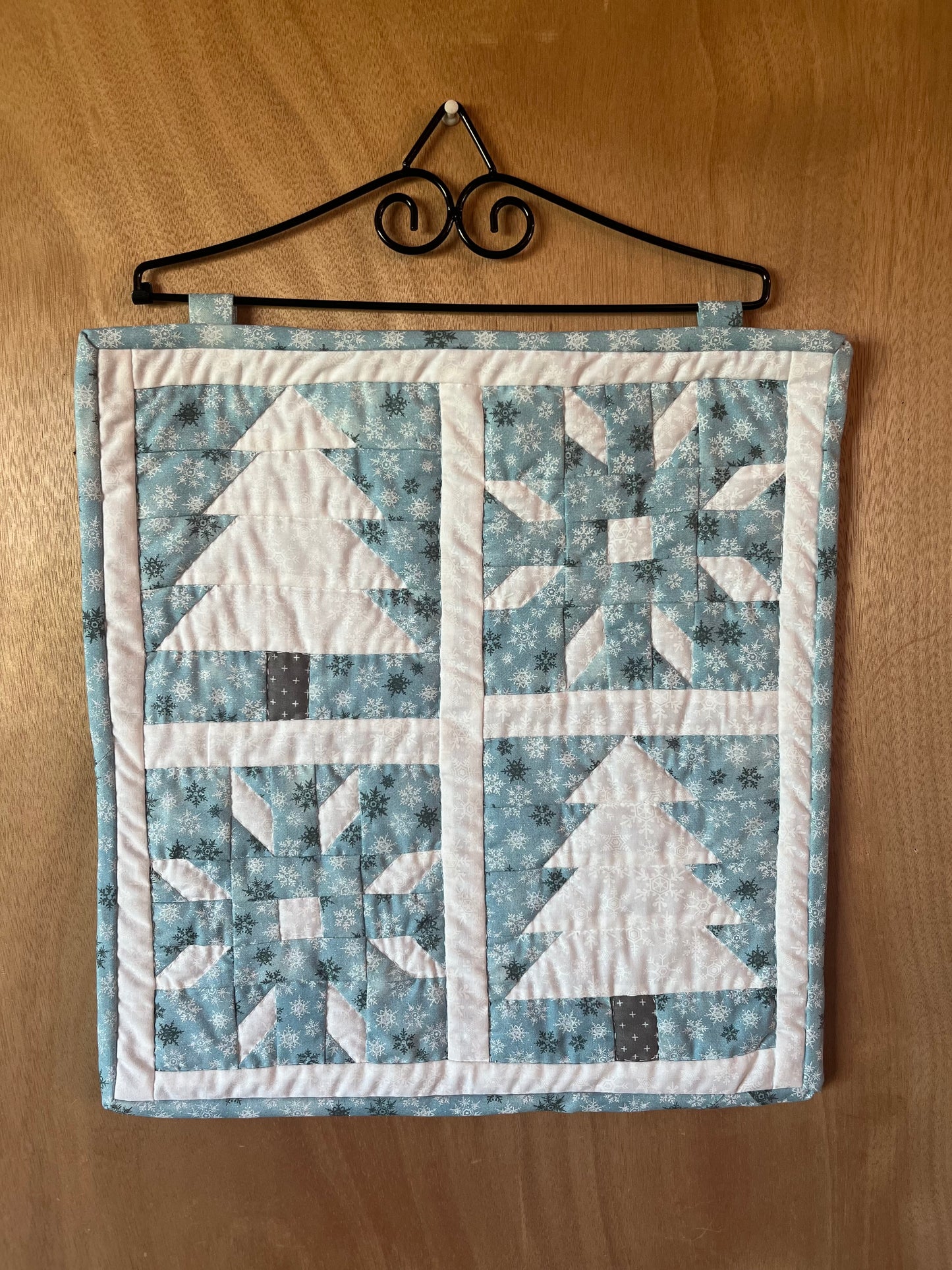 Frosted Blue Winter Wall Hanging