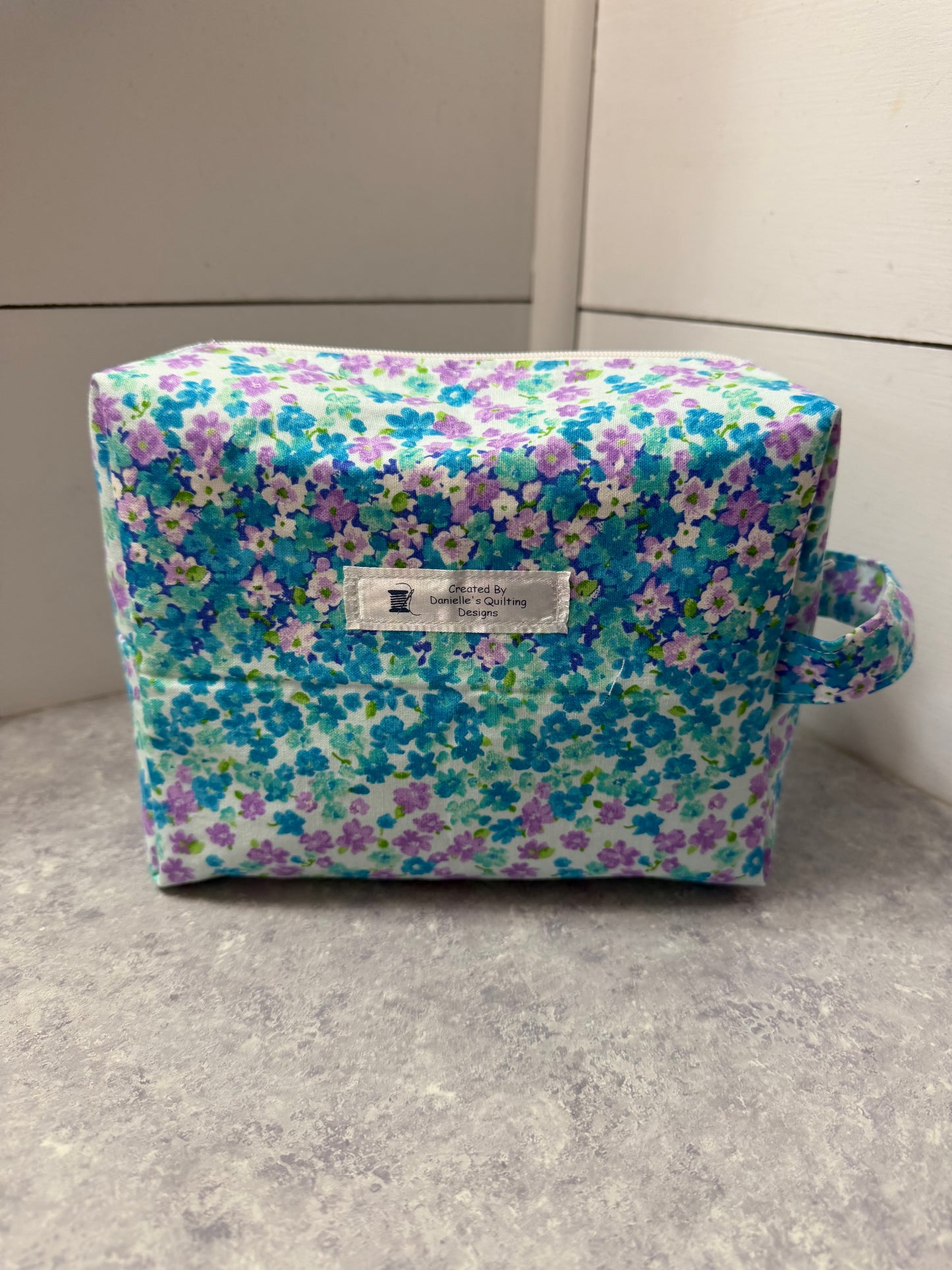 Makeup and Travel Bags-Blue/Purple Floral
