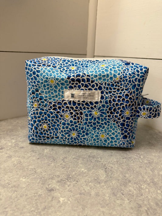Makeup and Travel Bags-Blue/Yellow Floral
