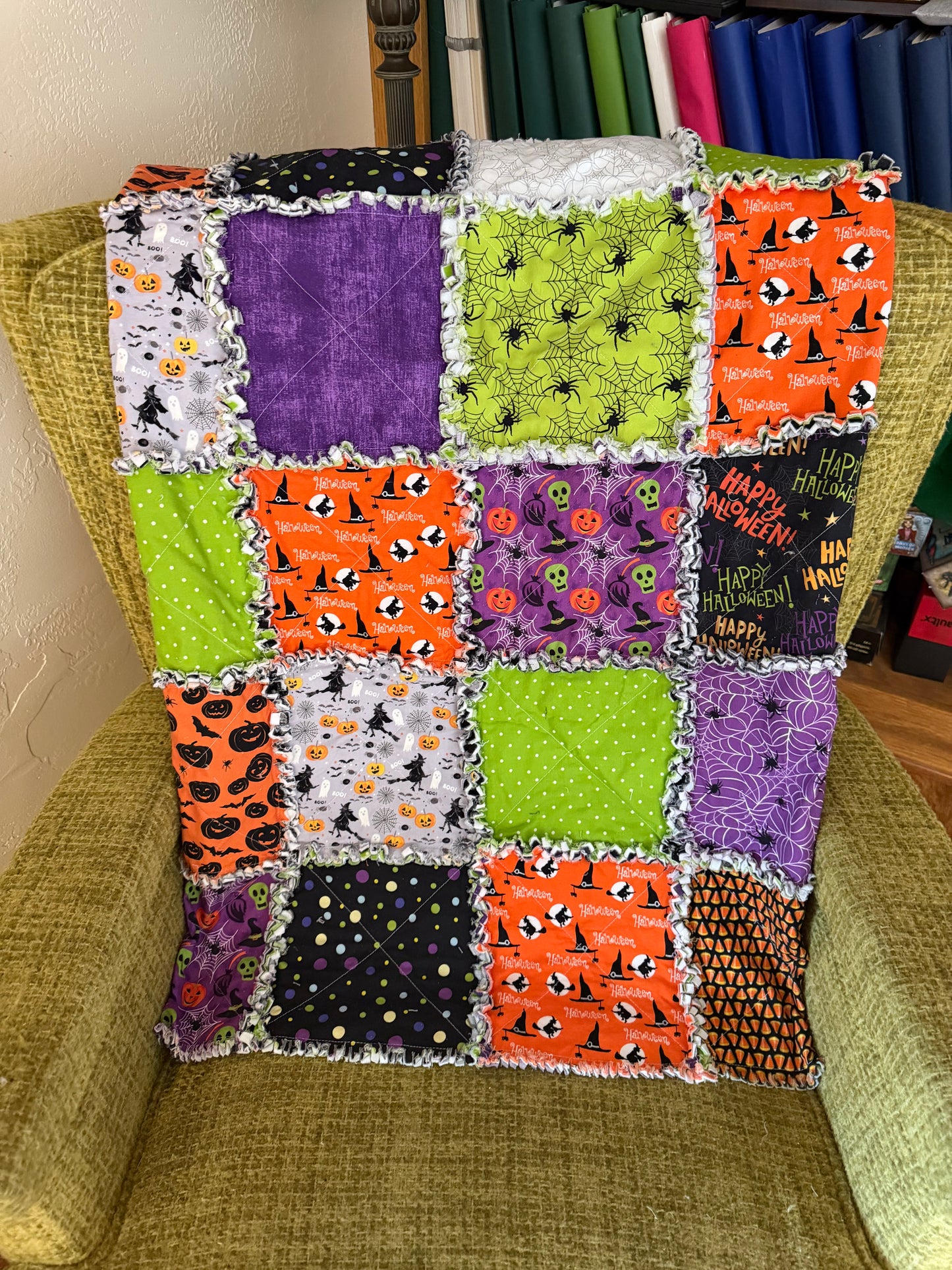Halloween Raggie Row Blanket