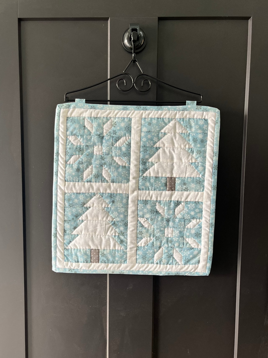 Frosted Blue Winter Wall Hanging