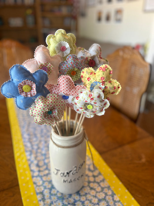 Flower Patch Fabric Flowers (9 Count)